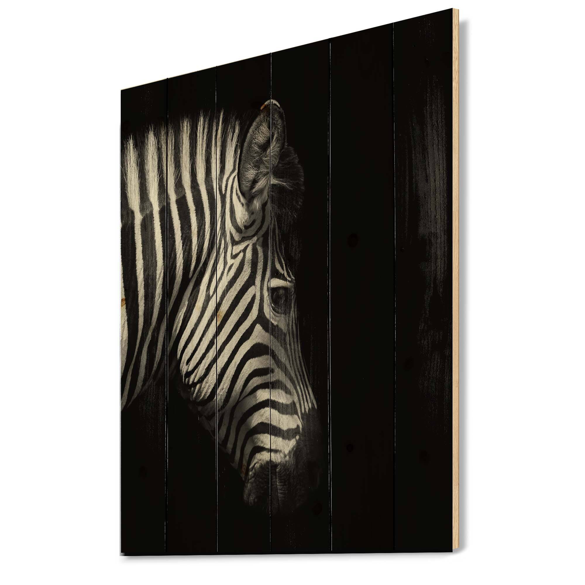 Designart - Monochrome Portrait of Zebra Head